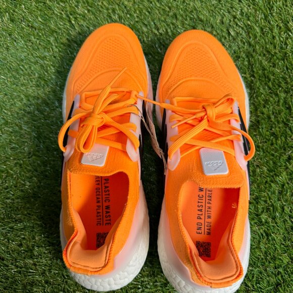 Adidas UltraBoost 22 Running Shoes Flash Orange White Mens Size HR1029 NEW main image 12